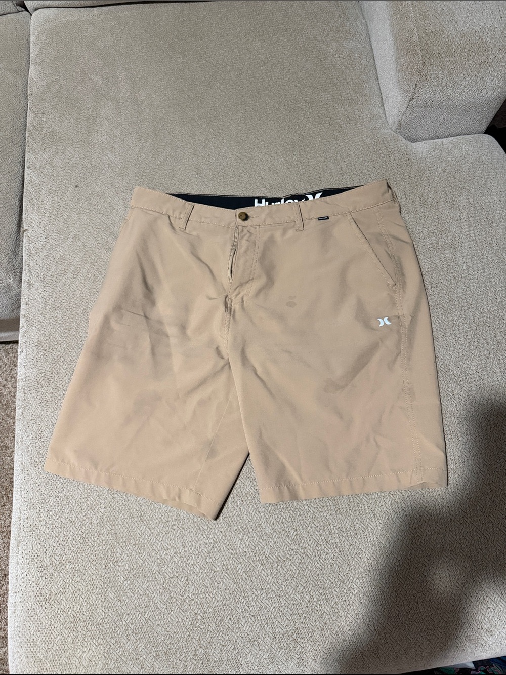 Hurley Men's Tan Flat Front Shorts